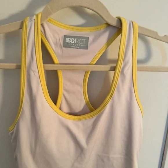 Beach Riot Yara Piped White & Yellow Top - Picture 5 of 7